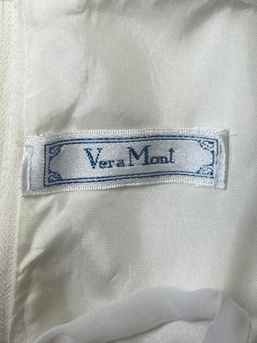 1970s Vera Mont White Georgette Maxi Dress