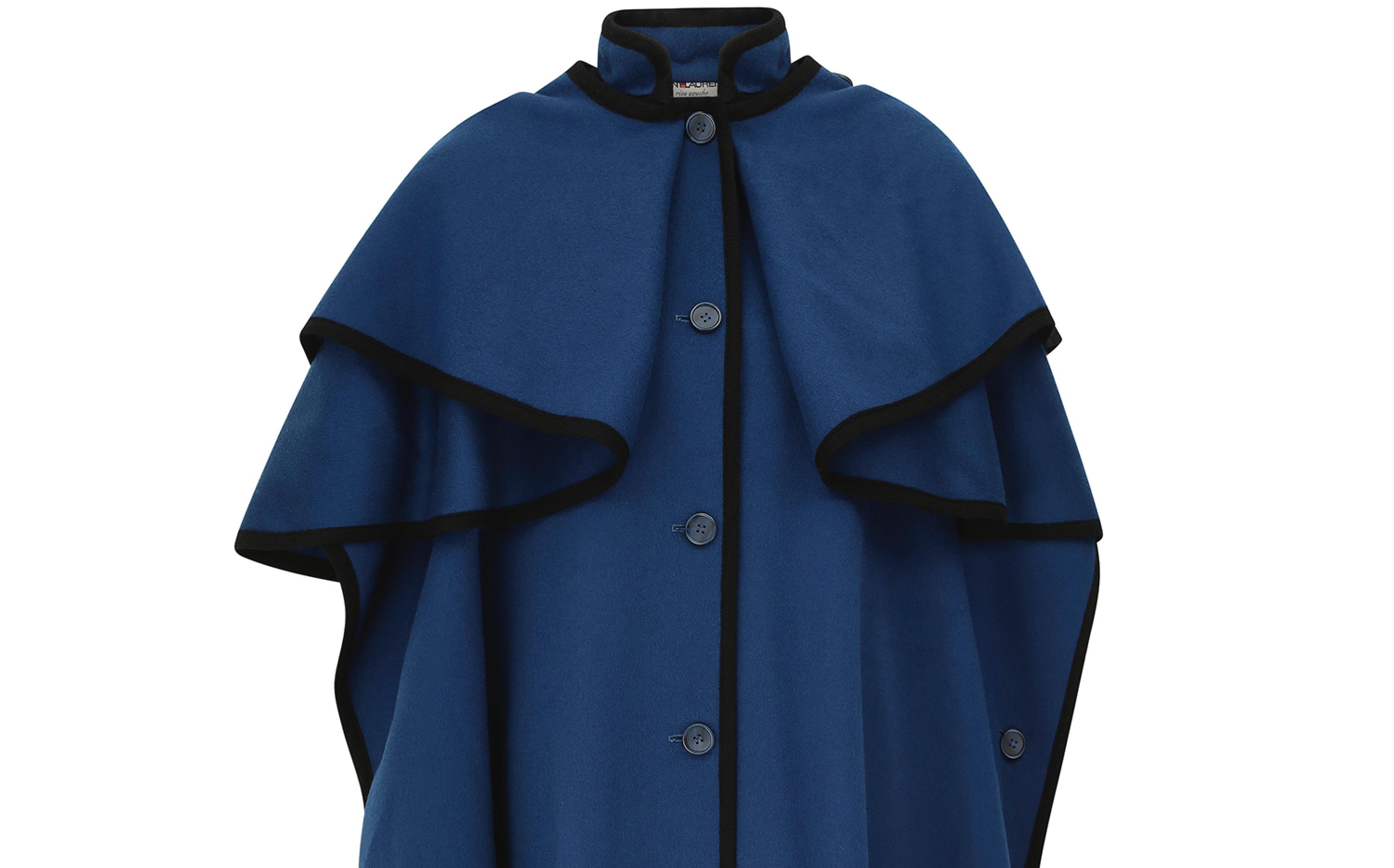 1976 Ballets Russes Yves Saint Laurent Peacock Blue Cape