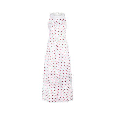 ARCHIVE - 1970s André Courrèges Haute Couture Polka Dot Cotton Dress