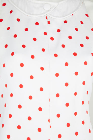 ARCHIVE - 1970s André Courrèges Haute Couture Polka Dot Cotton Dress