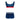 1970s Beach Party Navy Velour Sailor Two-Piece Bikini Set