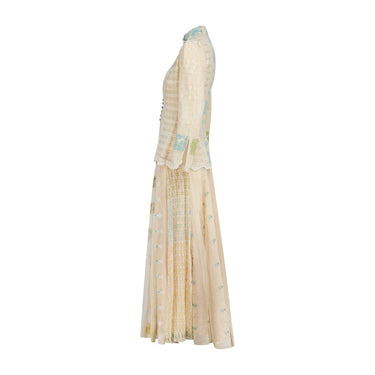 ARCHIVE - 1970s Catherine Buckley Patchwork Cream Skirt and Jacket