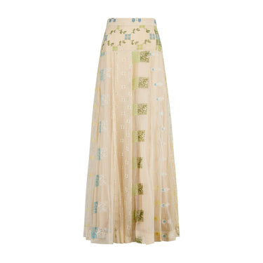 ARCHIVE - 1970s Catherine Buckley Patchwork Cream Skirt and Jacket