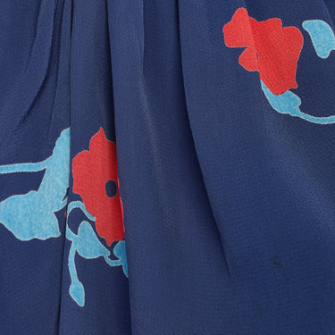 ARCHIVE - 1970s Ossie Clark with Celia Birtwell Print Blue Rayon Floral Shirt