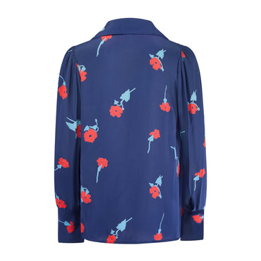 ARCHIVE - 1970s Ossie Clark with Celia Birtwell Print Blue Rayon Floral Shirt