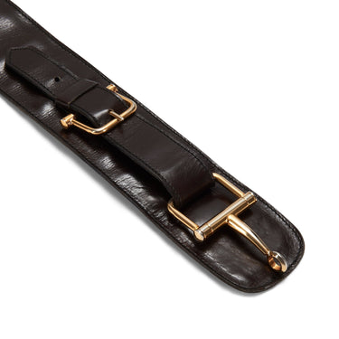 ARCHIVE - 1968 Documented Celine Dark Brown Horse Bit Belt with Box