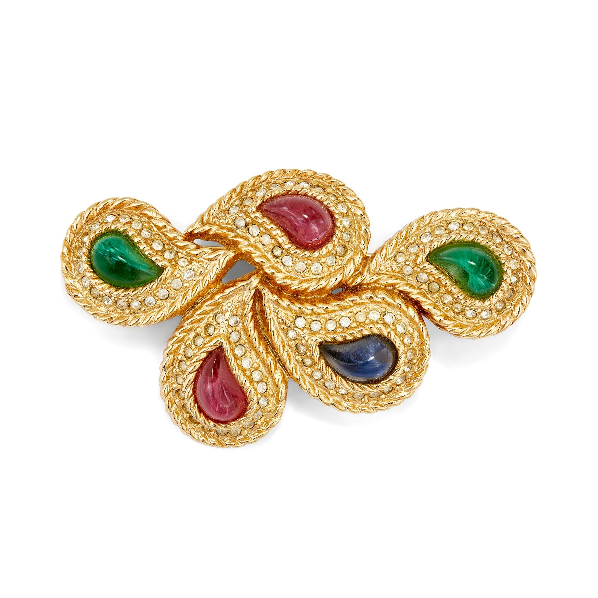 Christian Dior coloured cabochon brooch