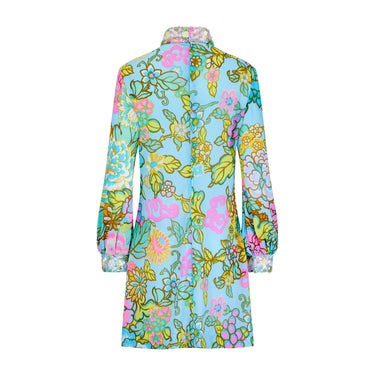 ARCHIVE - 1970s Colin Glascoe Liberty Print Psychedelic Floral Embellished Dress