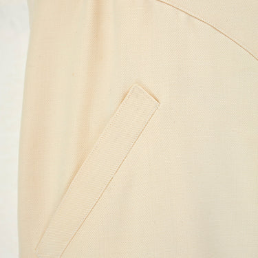 1970s Courreges Cream Wool Sleeveless Dress