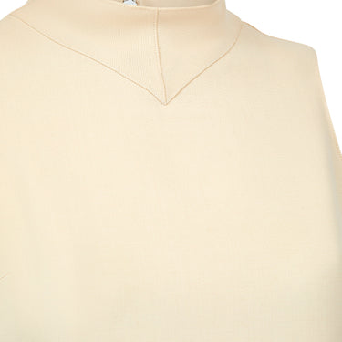 1970s Courreges Cream Wool Sleeveless Dress