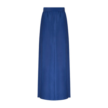 1970s Courreges Royal Blue Cotton Maxi Skirt and Cropped Jacket