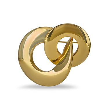 ARCHIVE - 1970s Christian Dior Gold Intertwined Circles Brooch