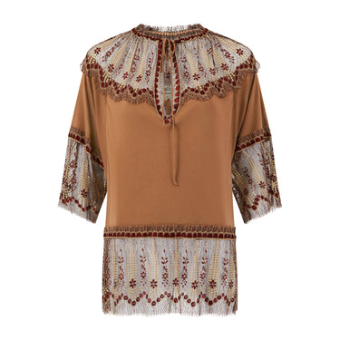 1979 Runway Documented Janice Wainwright Lace Tunic Top