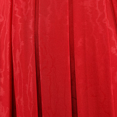 1970s Jean Muir Red Moire Jersey Long-Sleeved Maxi Dress