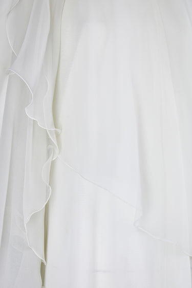 ARCHIVE - 1970s Jean Varon Cream Georgette Tiered Maxi Dress