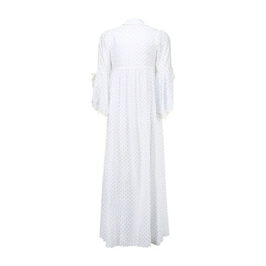 ARCHIVE - 1970s Laura Ashley White Cotton and Blue Cornflower Print Dress