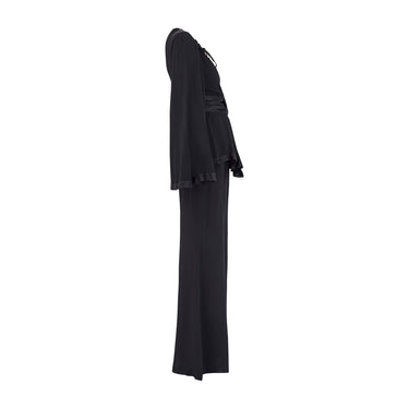 ARCHIVE - 1970s Ossie Clark Black Moss Crepe Trouser Suit