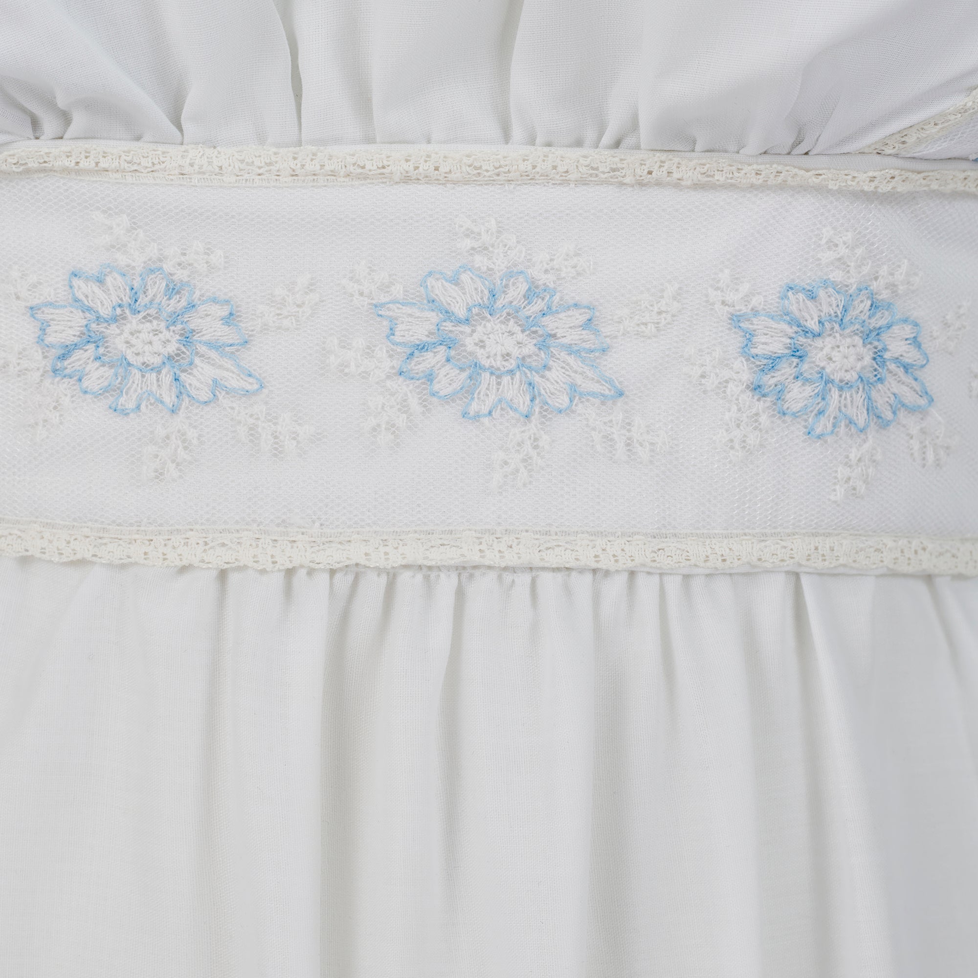 1970s White Gunne Sax Maxi Dress with Blue Floral Embroidery – CIRCA ...