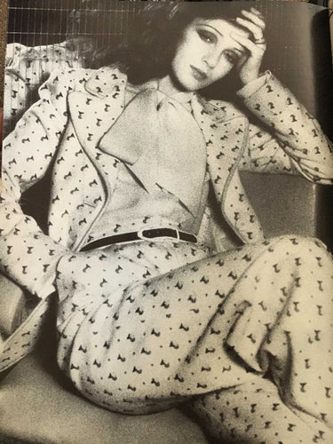 ARCHIVE - 1973 Documented Christian Dior London Art Deco Print Wool Dress