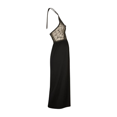 ARCHIVE - 1973 Jean Varon Documented Sheer Cobweb Bust Spider Beaded Dress