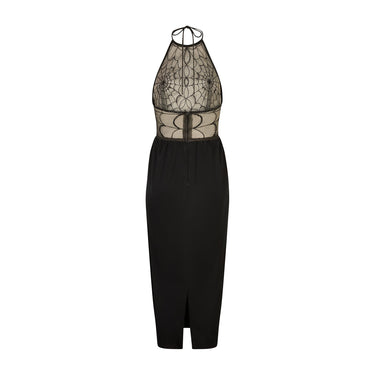 ARCHIVE - 1973 Jean Varon Documented Sheer Cobweb Bust Spider Beaded Dress