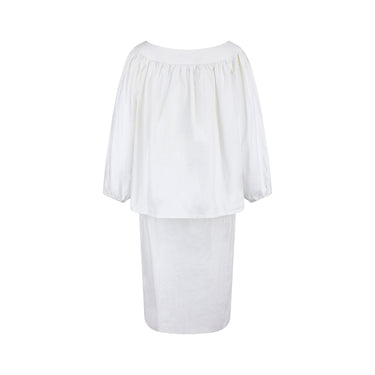ARCHIVE - 1975 Yves Saint Laurent Runway White Cotton Skirt and Top Set
