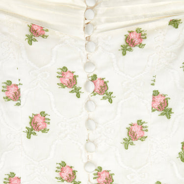 ARCHIVE - 1990s Documented Catherine Buckley Rose Print Lace Wedding Suit