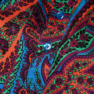 ARCHIVE - 1980s Escada Jewel Toned Paisley Silk Blouse with Detachable Collar