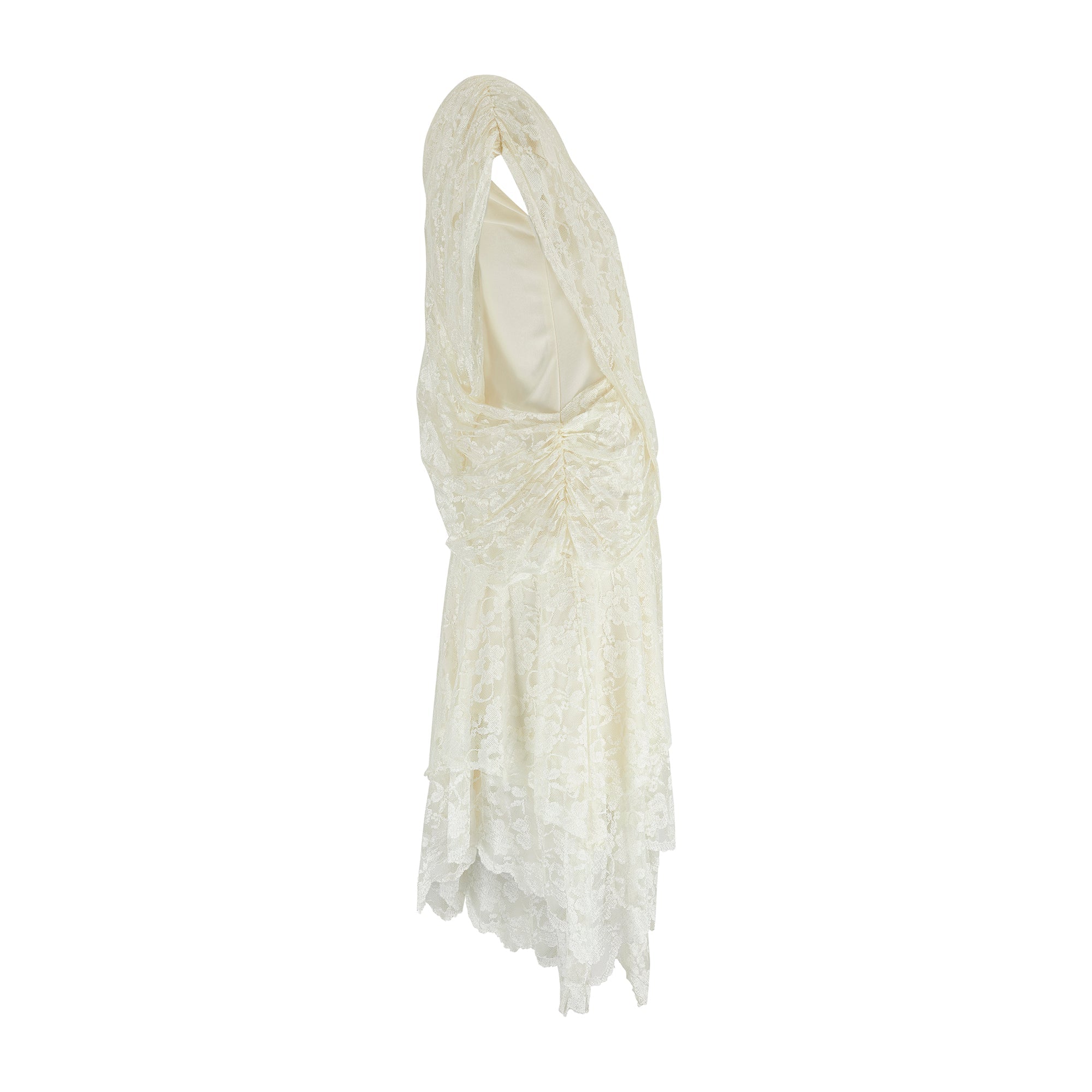 ARCHIVE - 1980s Ivory Lace Wrap-Around Wedding Dress CIRCA VINTAGE ARCHIVE - 1980s Ivory Lace Wrap-Around Wedding Dress CIRCA VINTAGE