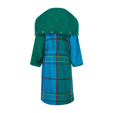 1980s Jean Charles De Castelbajac Turquoise Green Tartan Wool Coat