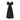 1980s Joan Leslie Black Satin Evening Dress with Large Bow
