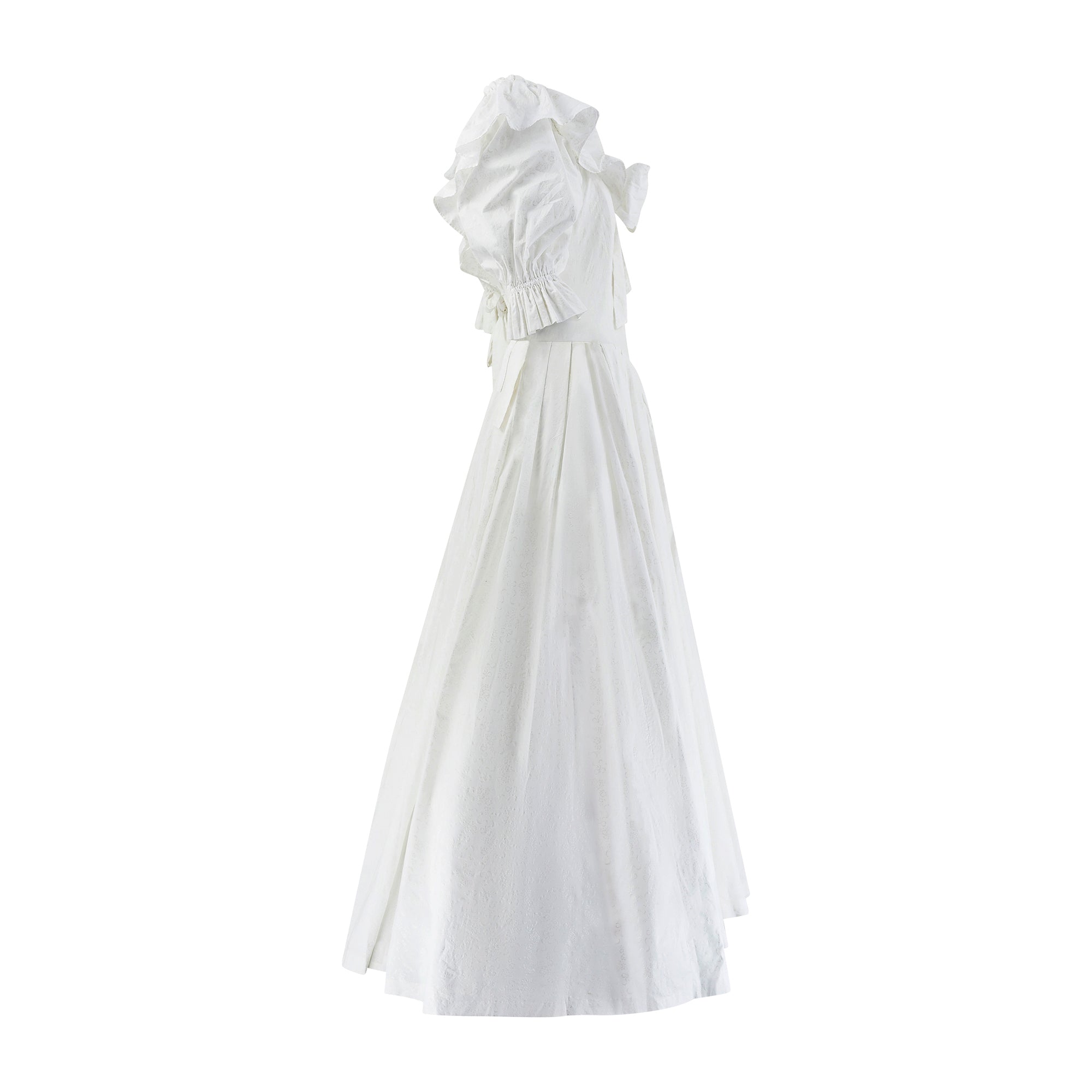 ARCHIVE - 1988 Documented Laura Ashley White Embossed Print Wedding Dr CIRCA VINTAGE ARCHIVE - 1988 Documented Laura Ashley White Embossed Print Wedding Dr CIRCA VINTAGE