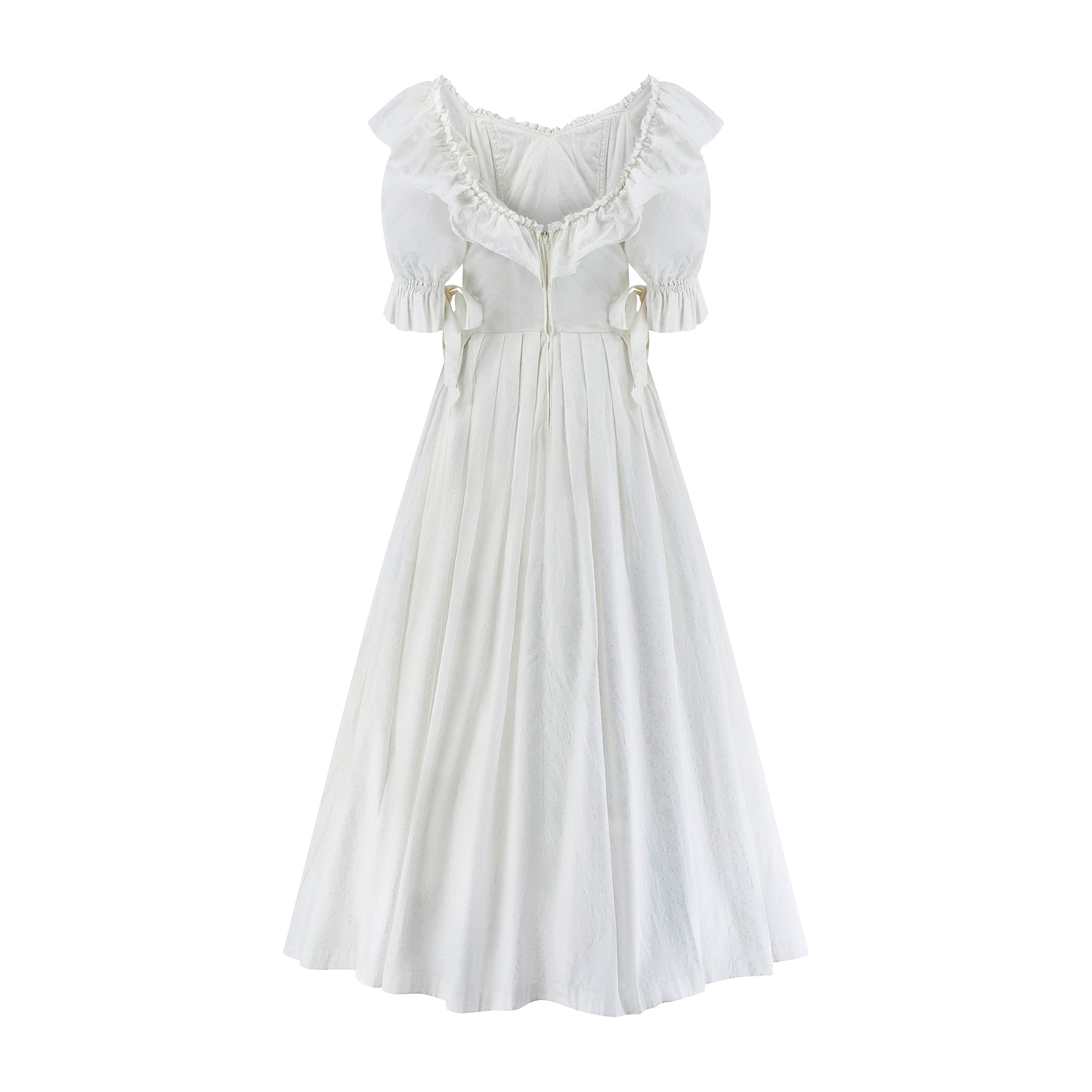 ARCHIVE - 1988 Documented Laura Ashley White Embossed Print Wedding Dr CIRCA VINTAGE ARCHIVE - 1988 Documented Laura Ashley White Embossed Print Wedding Dr CIRCA VINTAGE