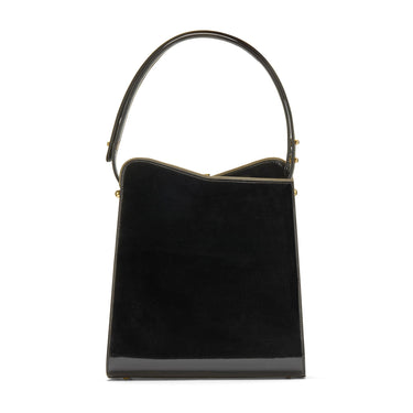 1960s Rayne Black Patent Leather Top Handle Bag