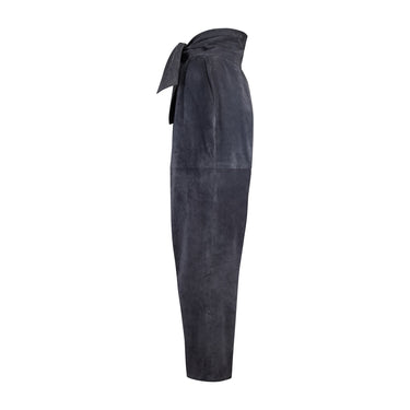 ARCHIVE - 1985 Saint Laurent Runway Documented Grey Leather Trousers