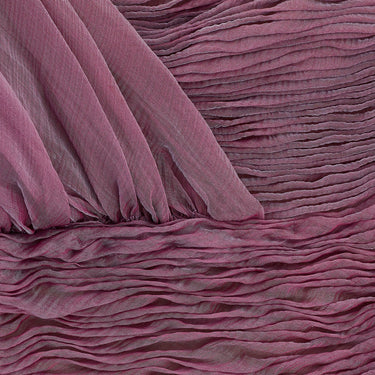 ARCHIVE - 1990 Documented Valentino Purple Iridescent Silk Chiffon Ruched Dress