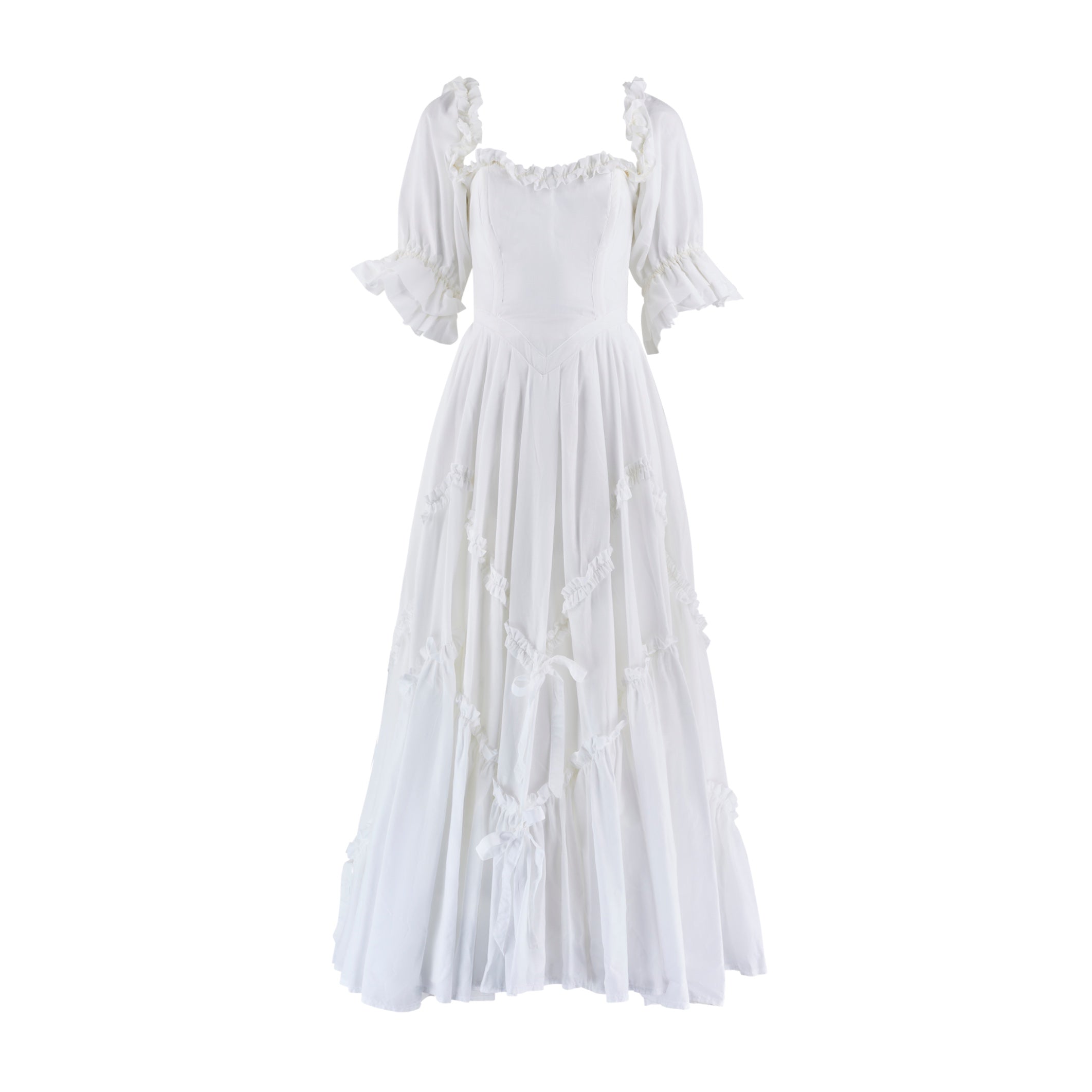 1984 Documented Laura Ashley White Cotton Wedding Dress – CIRCA VINTAGE