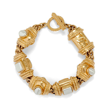 ARCHIVE - 1996 Chanel Gold and Pearl Etruscan Bracelet