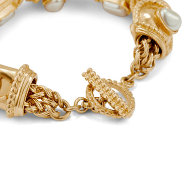 ARCHIVE - 1996 Chanel Gold and Pearl Etruscan Bracelet