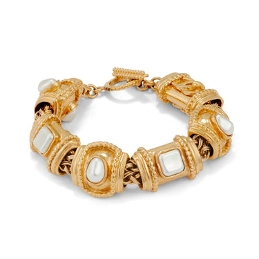 ARCHIVE - 1996 Chanel Gold and Pearl Etruscan Bracelet