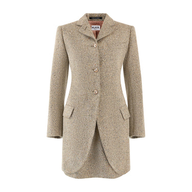 1987 Alaia Green Fleck Tweed Riding Suit