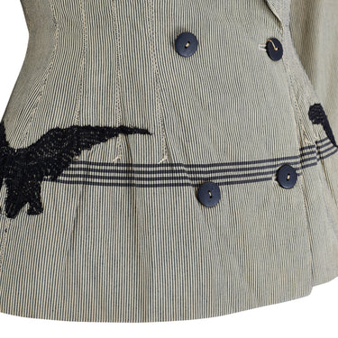 1988 Jean Paul Gaultier Cotton Jacket with Lace Eagle Appliqué