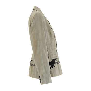 1988 Jean Paul Gaultier Cotton Jacket with Lace Eagle Appliqué