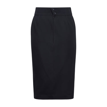 ARCHIVE - 1989 Thierry Mugler Buick Collection Black Squiggle Hem Skirt Suit