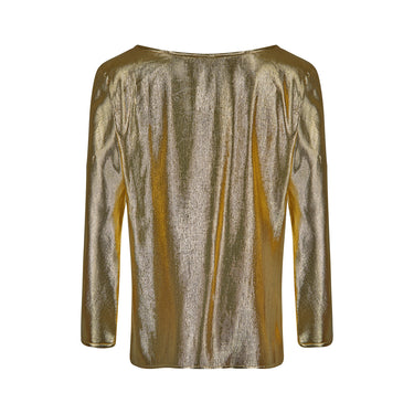 ARCHIVE - 1991 Documented Yves Saint Laurent Gold Metallic Lame Top