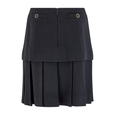 ARCHIVE - 1985 Runway Chanel Black Double Tiered Wool Mini Skirt