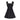 ARCHIVE - 1990 Documented Chanel Black Satin Bow Shoulder Pleated Mini Dress