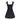 ARCHIVE - 1990 Documented Chanel Black Satin Bow Shoulder Pleated Mini Dress