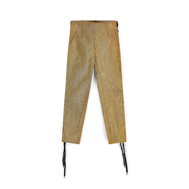 1989 Junior Gaultier Gold Lamé Lace-Up Trouser
