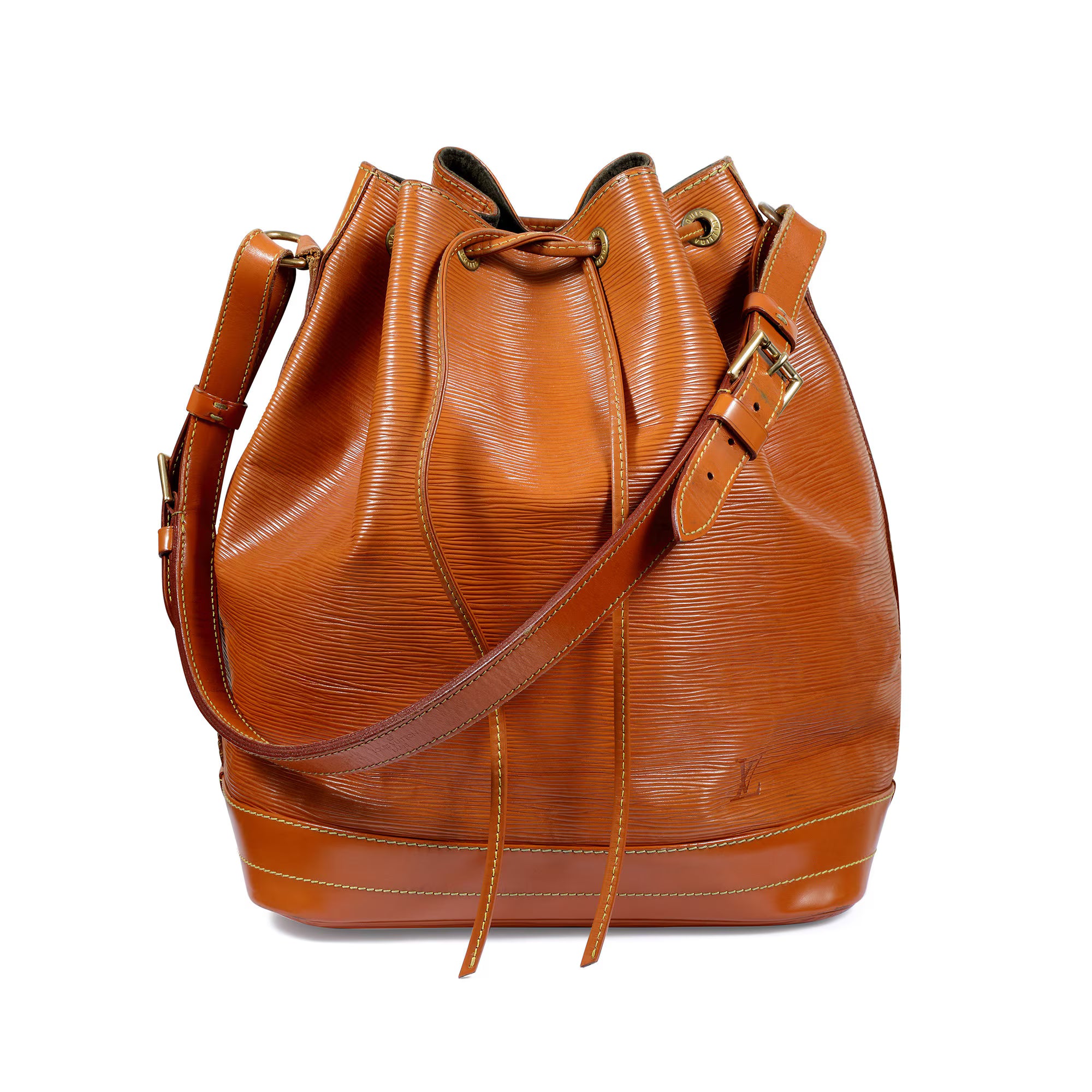 1990s Louis Vuitton Cipango Gold Epi Leather Noe GM Bucket Bag